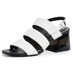 Rag & Bone White Reese Leather And Suede Slingback Sandals Size 38 / US 7.5